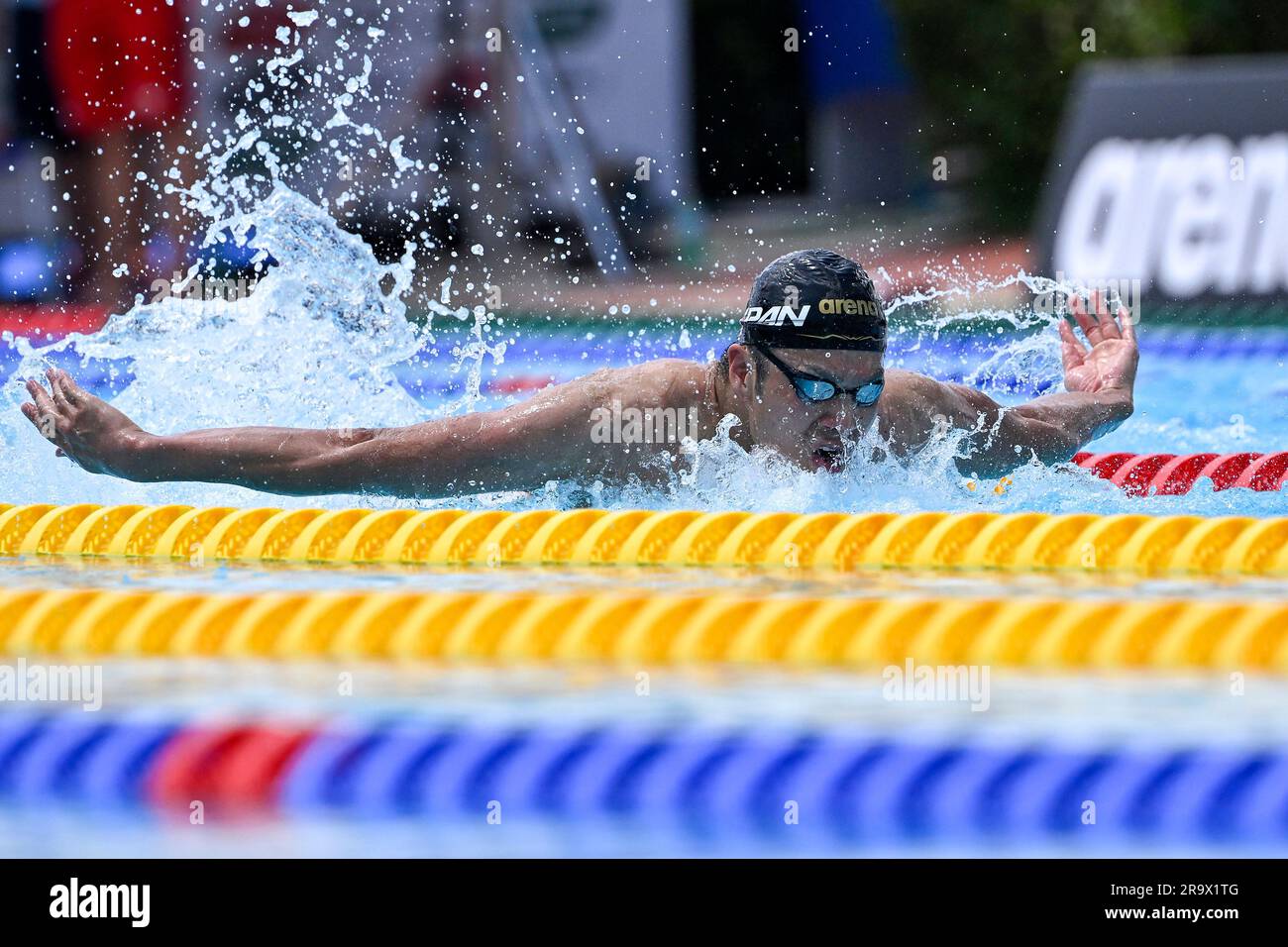 Naoki Mizunuma du Japon se prépare à participer aux 100m papillons hommes Heats lors de la rencontre de natation Settecolli 59th au stadio del Nuoto à Rome (I Banque D'Images