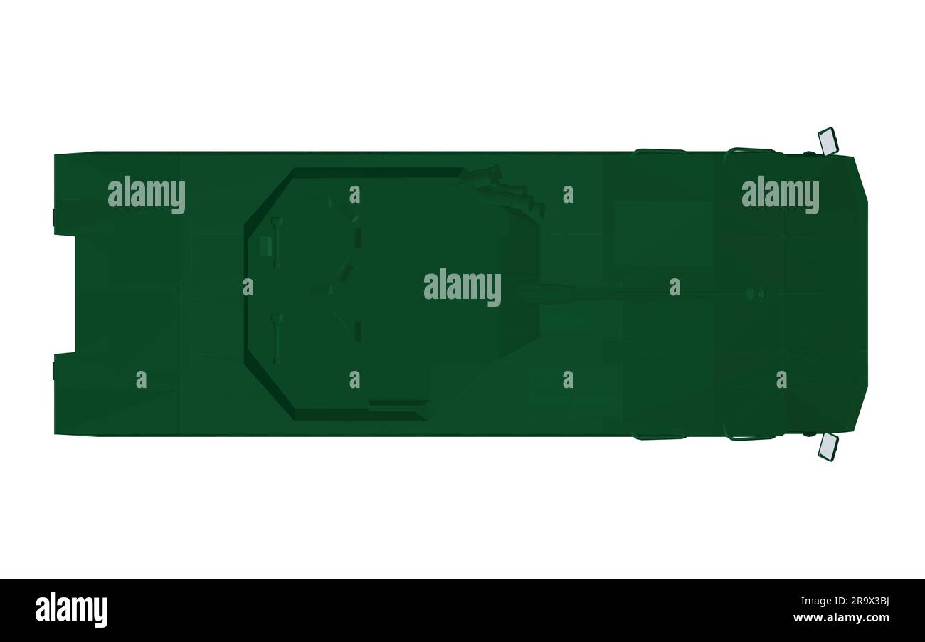 Transporteur de troupes polygonal vert. Illustration vectorielle de dessin de machines militaires. BTR 3D. Illustration de Vecteur