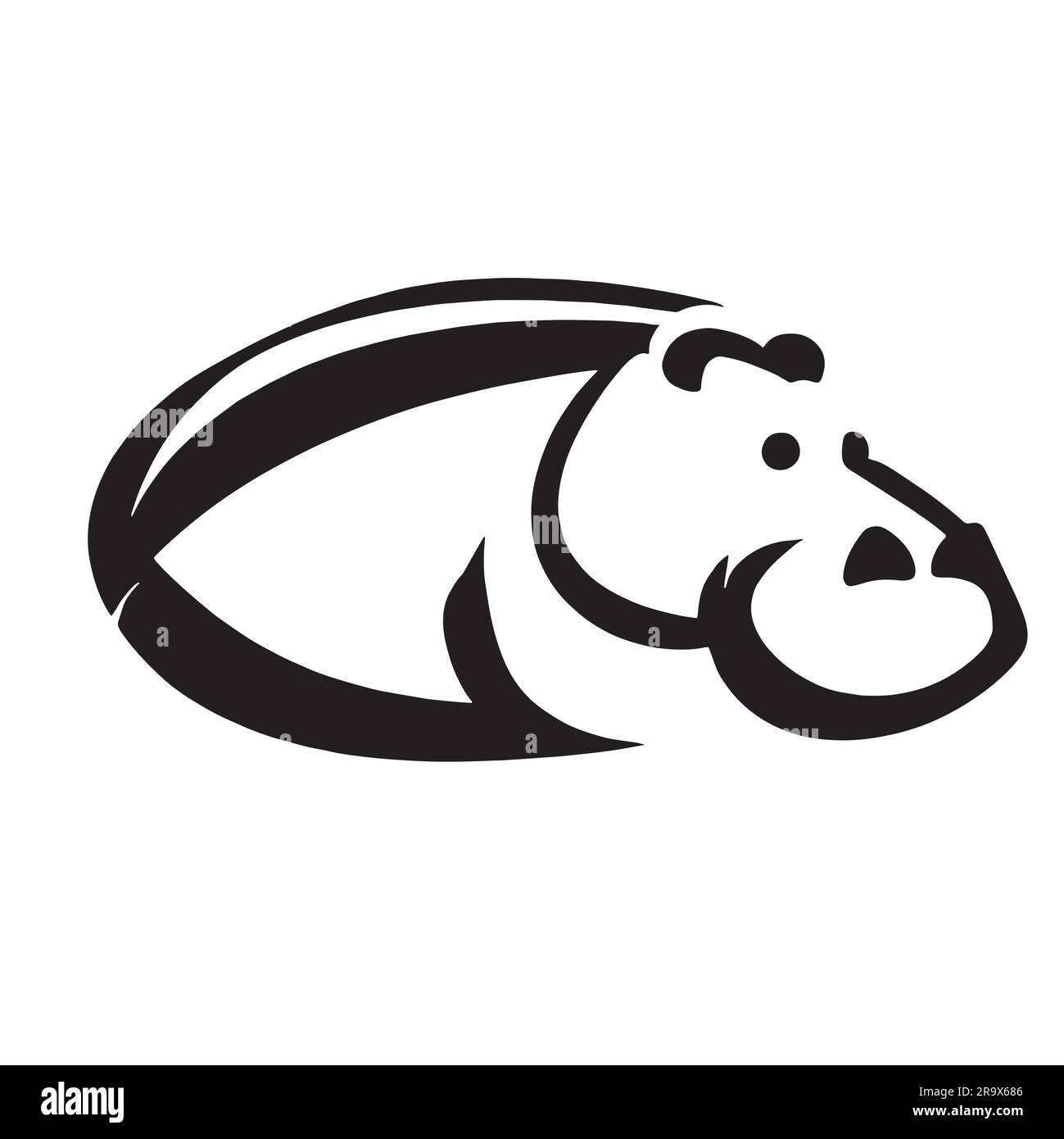 illustration du logo hippopotamus sur une toile blanche Illustration de Vecteur