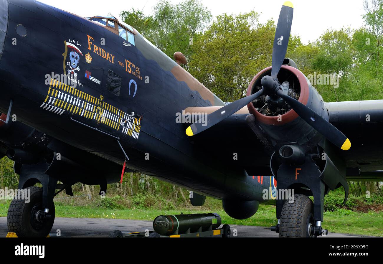Le Handley page Halifax est un bombardier lourd quadrimoteur de la Royal Air Force britannique datant de la Seconde Guerre mondiale. Banque D'Images