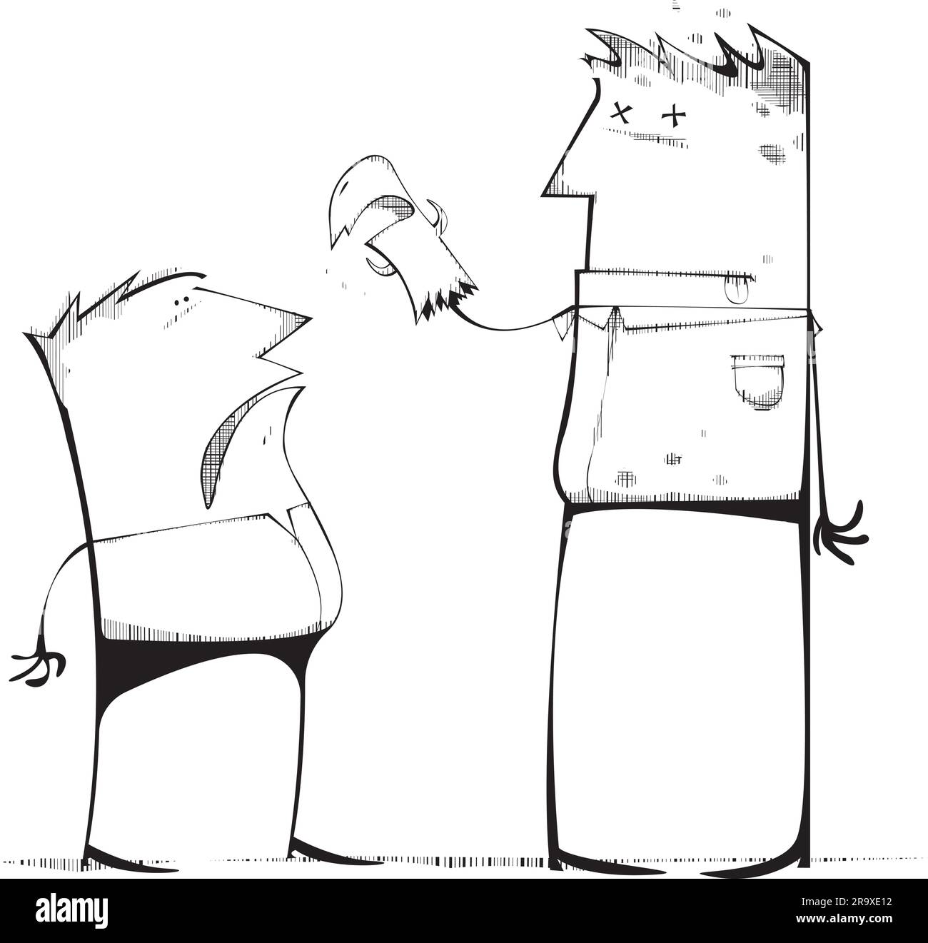 Marionnette et zombie marionnettiste Scare man Illustration de Vecteur