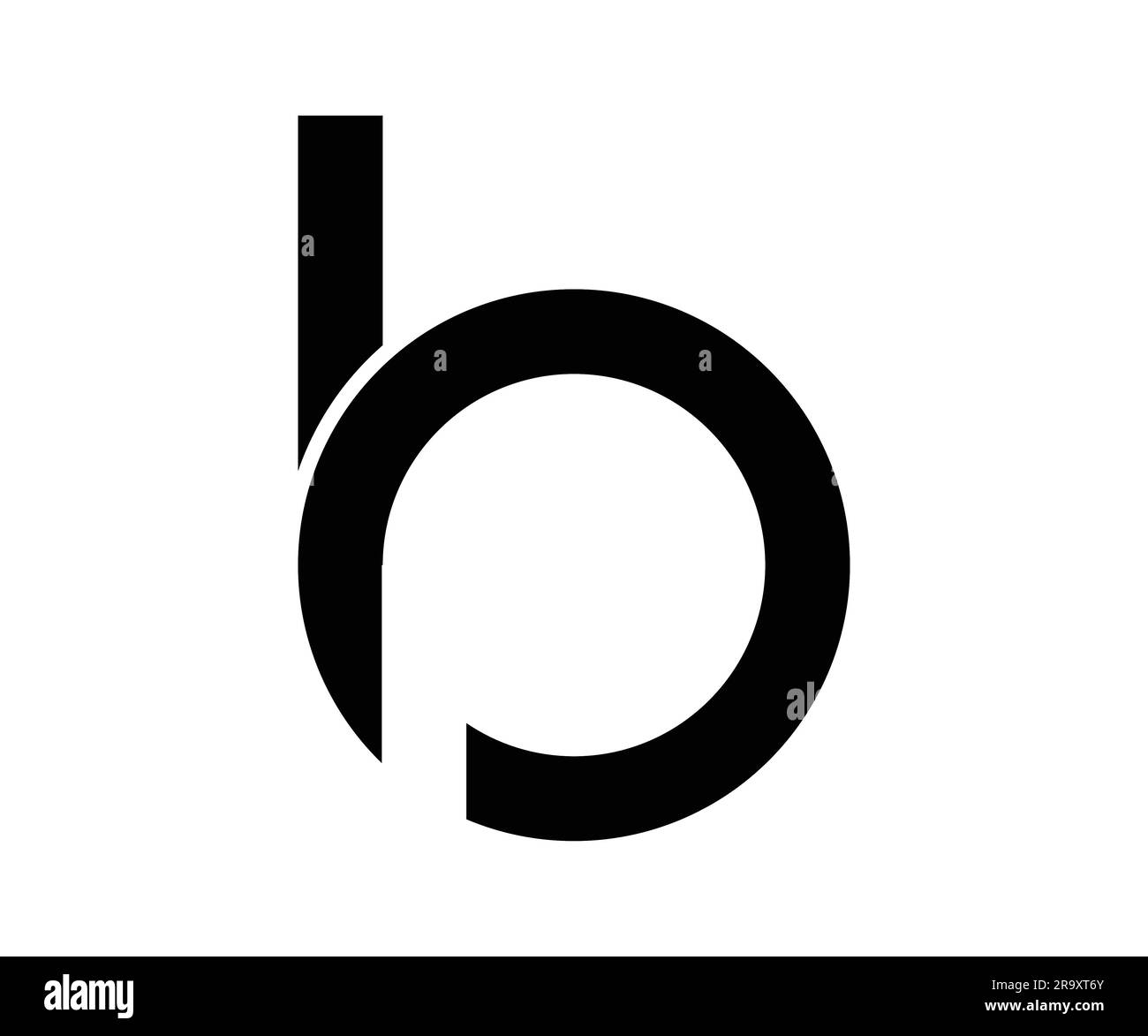 Espace négatif b p lettre logo design modèle vectoriel Illustration de Vecteur