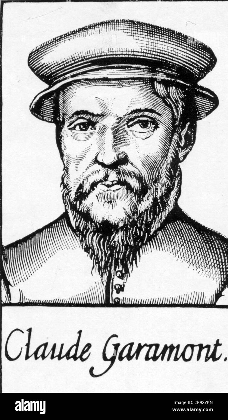 Garamont, Claude, 1499 - 1561, typographe et éditeur français, basé sur la gravure, 16th siècle, DROITS-SUPPLÉMENTAIRES-AUTORISATION-INFO-NON-DISPONIBLE Banque D'Images