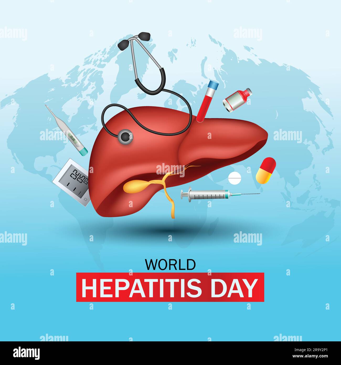 Affiche de la bannière de la Journée mondiale de l'hépatite. illustration vectorielle abstraite Illustration de Vecteur