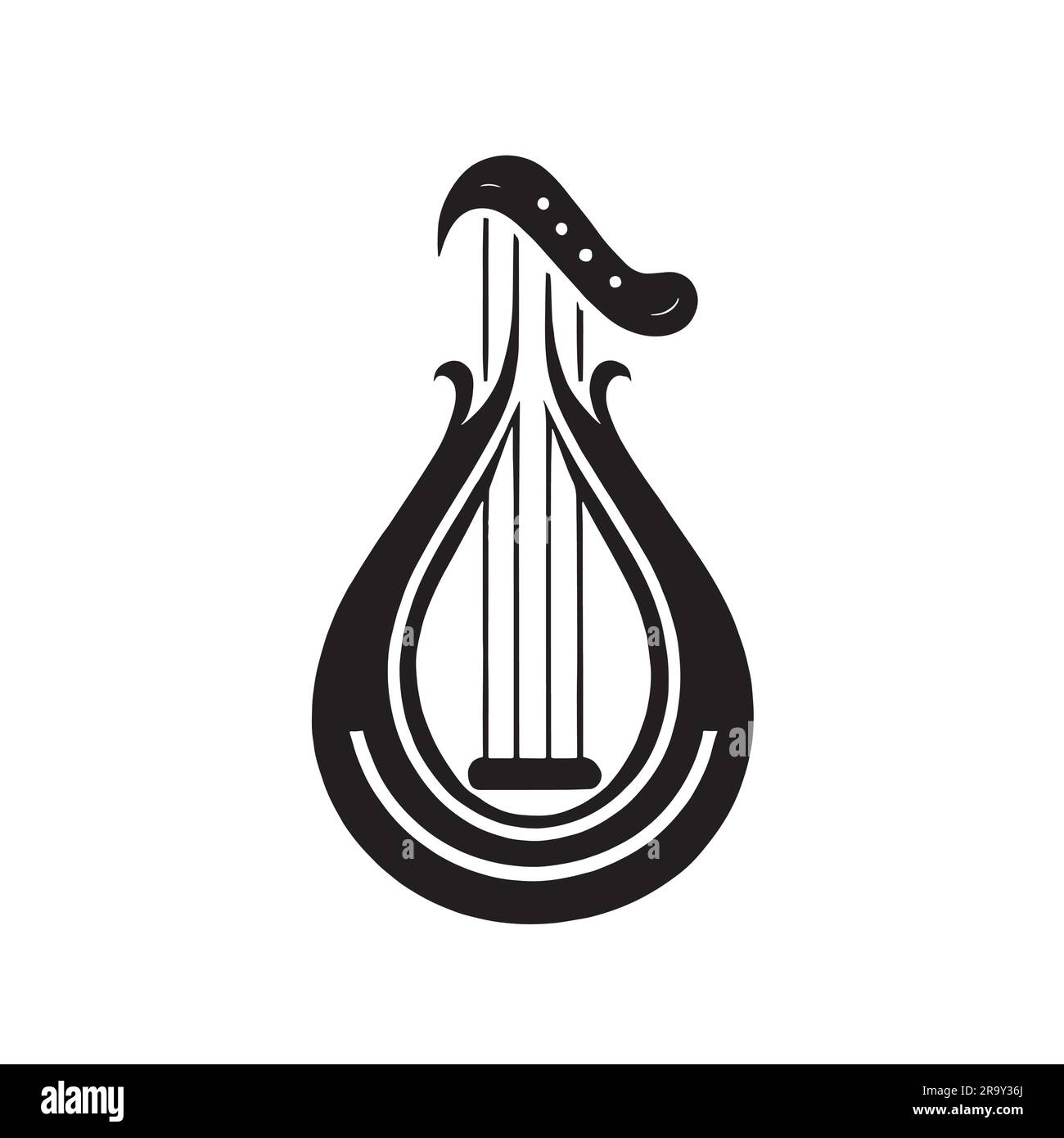 illustration du logo lyre ou harpe sur une toile blanche Illustration de Vecteur