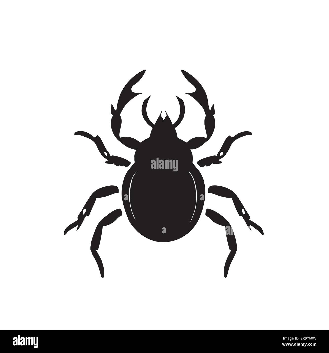 icône de scarabée en noir Illustration de Vecteur