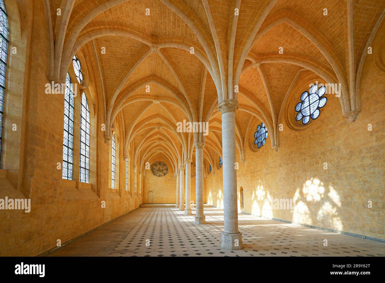 Réfectoire de l'Abbaye de Saint Jean des Vignes sur la commune de Soissons dans le département français de l'Aisne en Picardie Banque D'Images