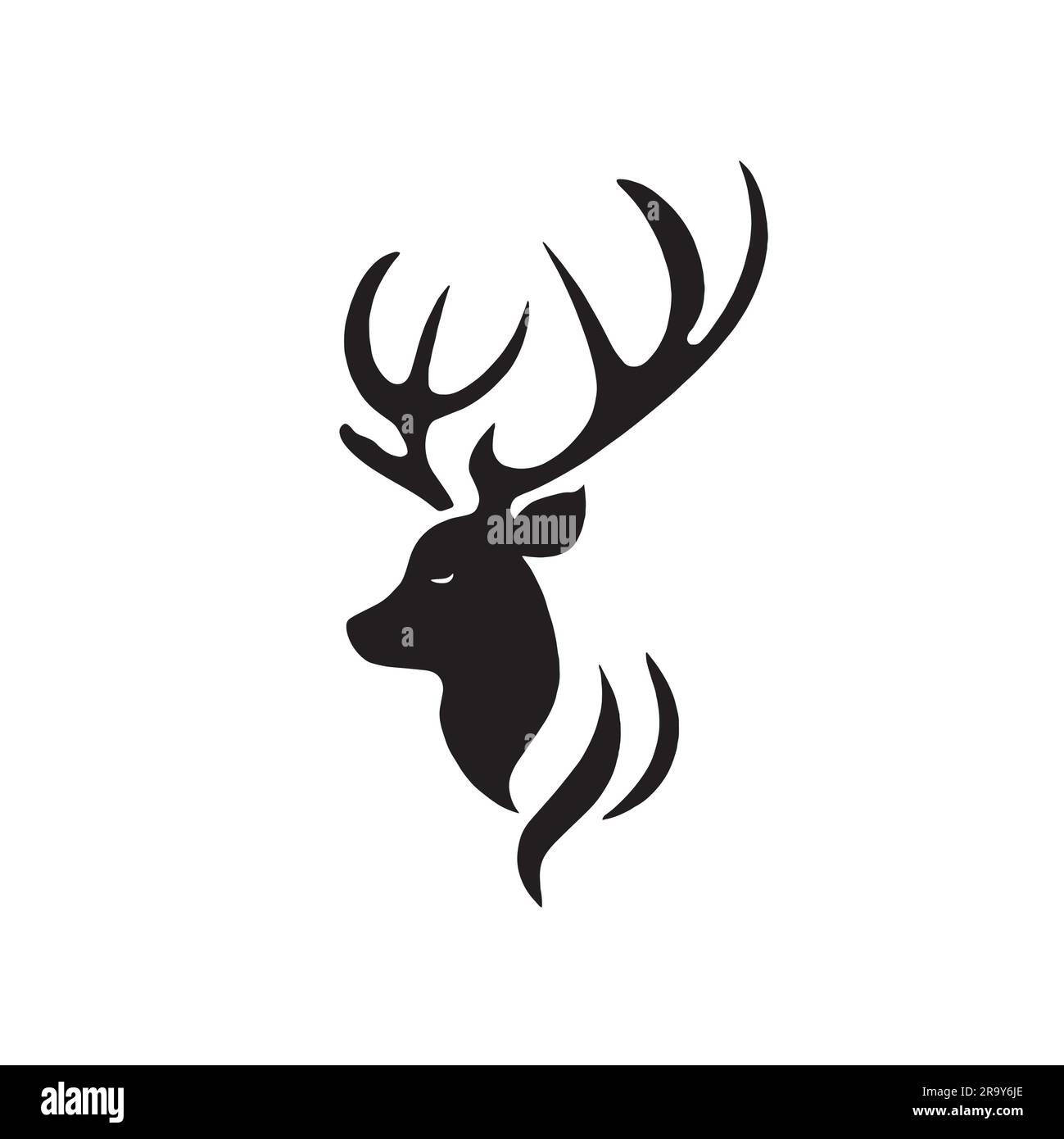 logo de cerf sur une toile blanche Illustration de Vecteur