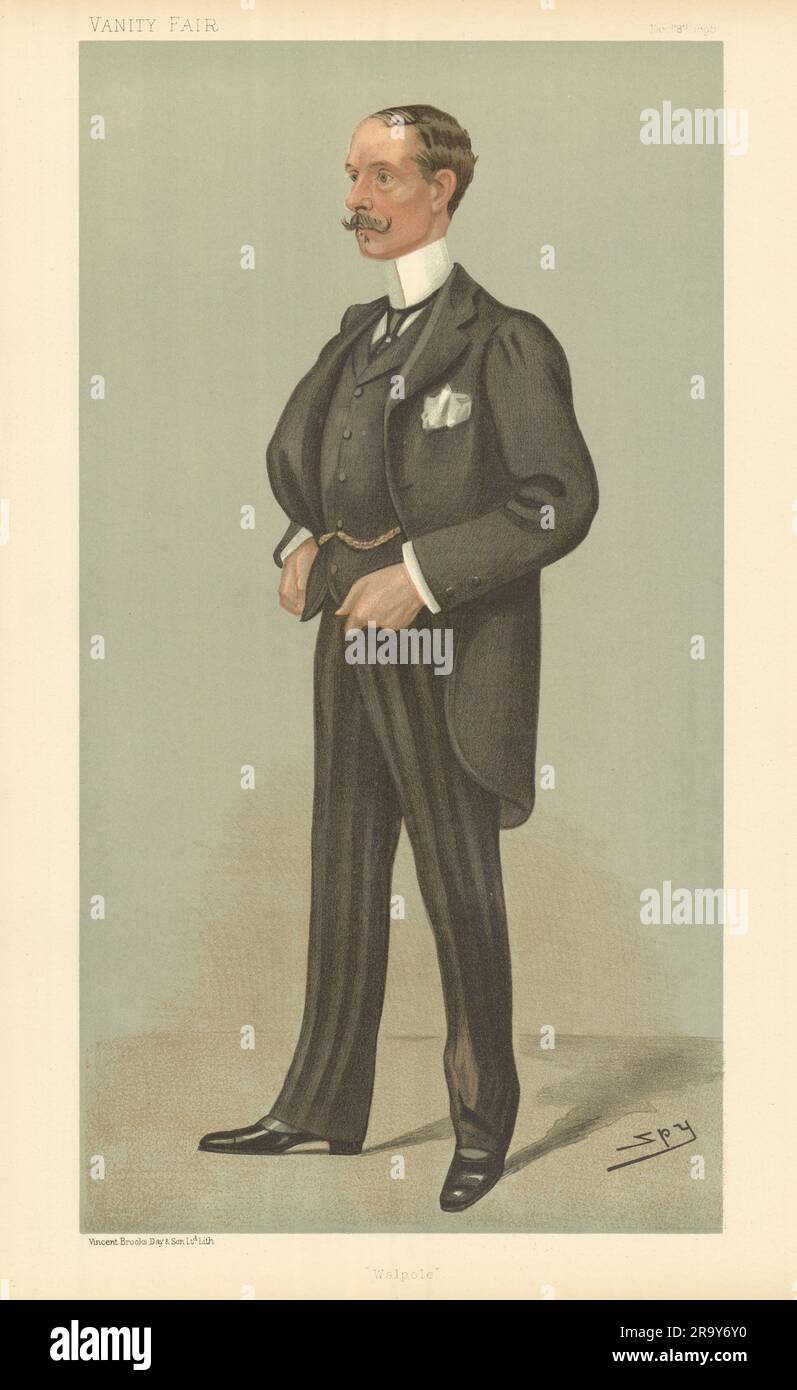 VANITY FAIR ESPION CARICATURE M. 'Walpole' Greenwell. Finances. Courtier 1898 Banque D'Images
