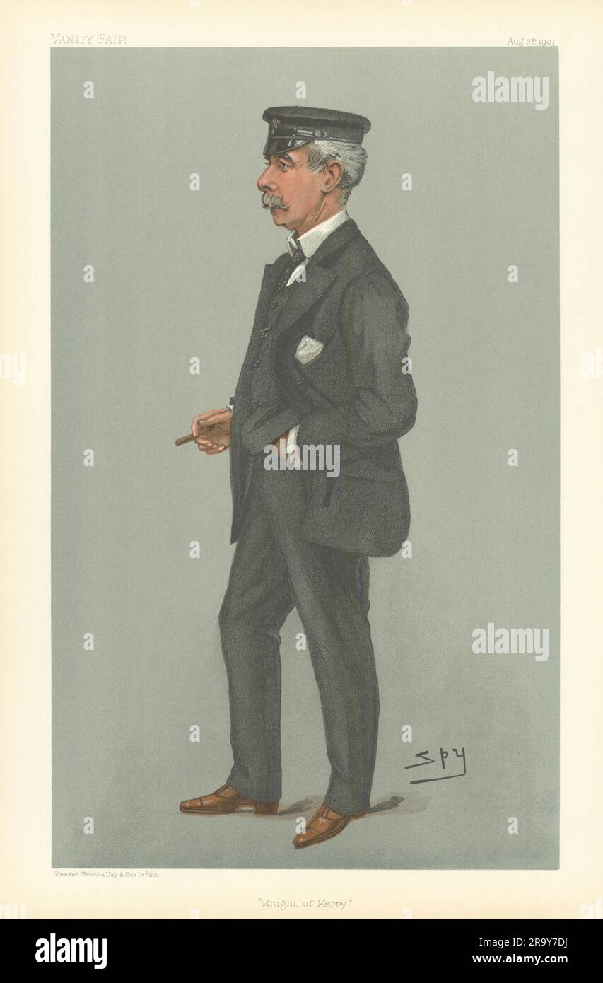 MORRIS Fitzgerald, LE dessin ANIMÉ DE L'ESPION VANITY FAIR, le Chevalier de Kerry. Yachting 1901 Banque D'Images