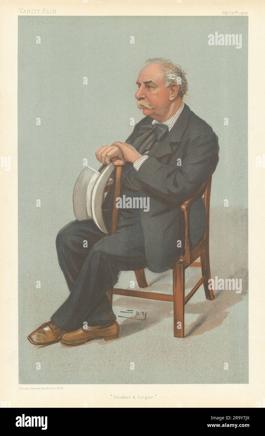 LE DESSIN ANIMÉ de L'ESPION VANITY FAIR Charles Santley 'Student & Singer'. Opéra de musique 1902 Banque D'Images