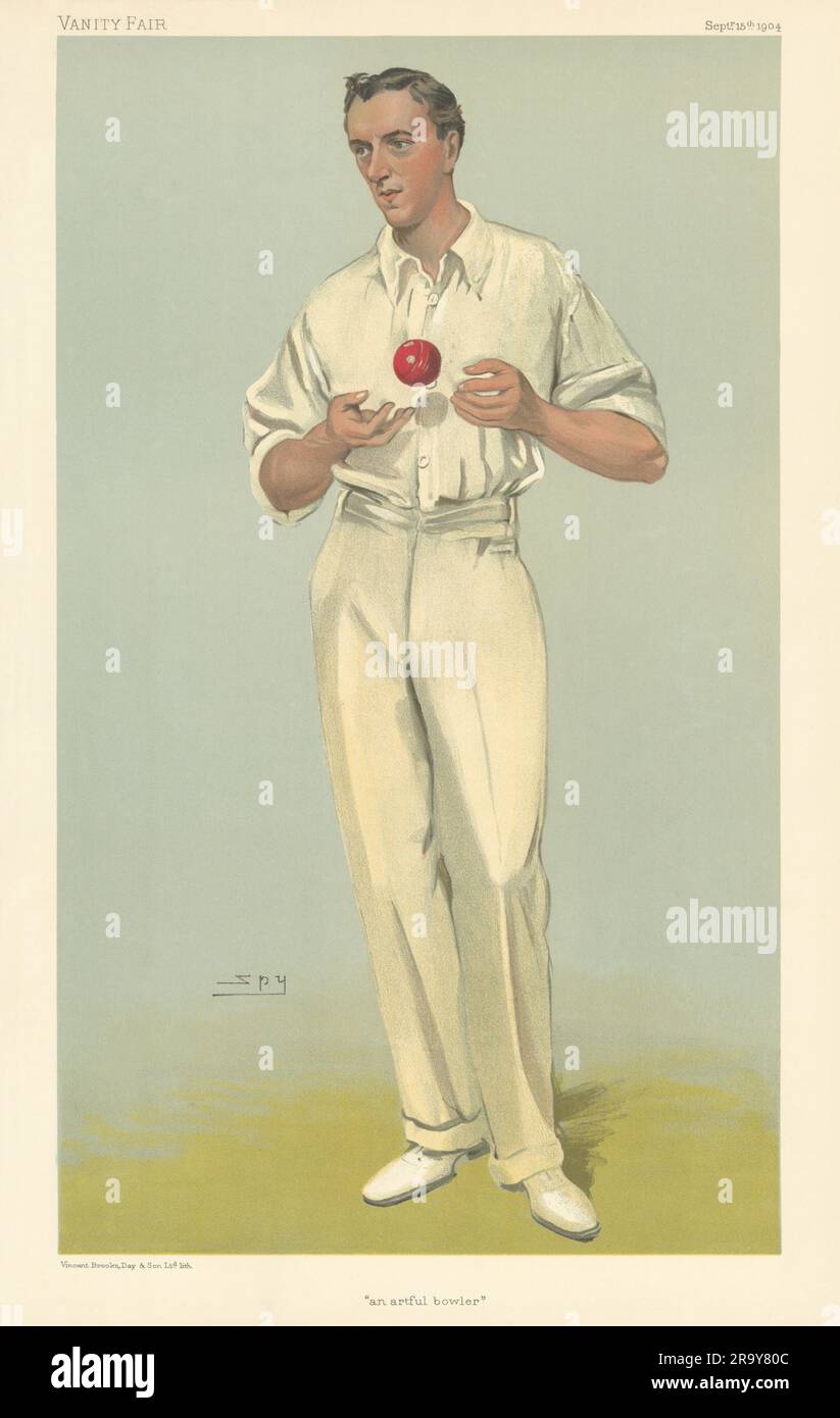 LE DESSIN ANIMÉ DE L'ESPION VANITY FAIR Bernard Bosanquet 'un joueur de cricket artful' 1904 Banque D'Images