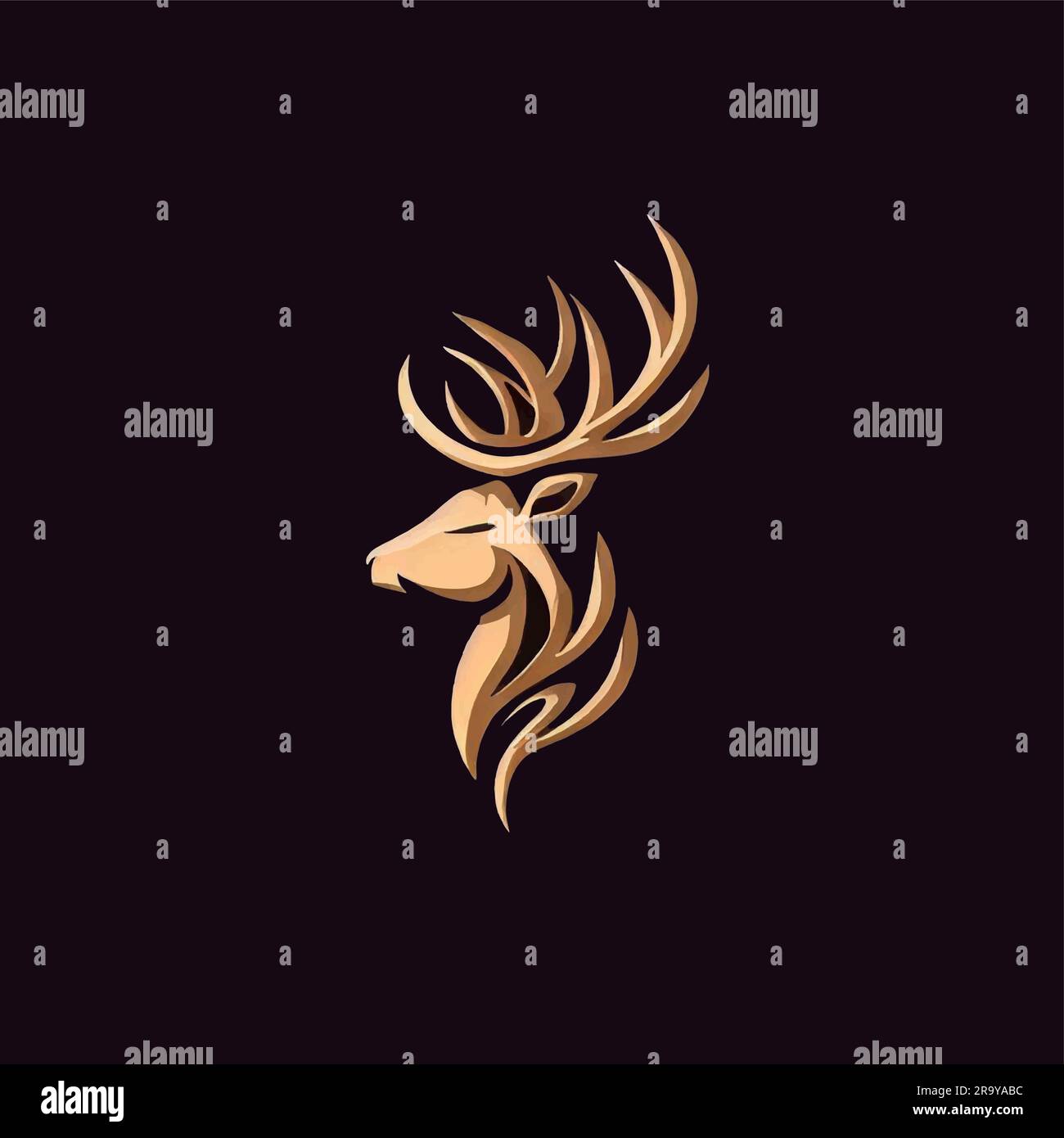 logo de cerf sur une toile blanche Illustration de Vecteur