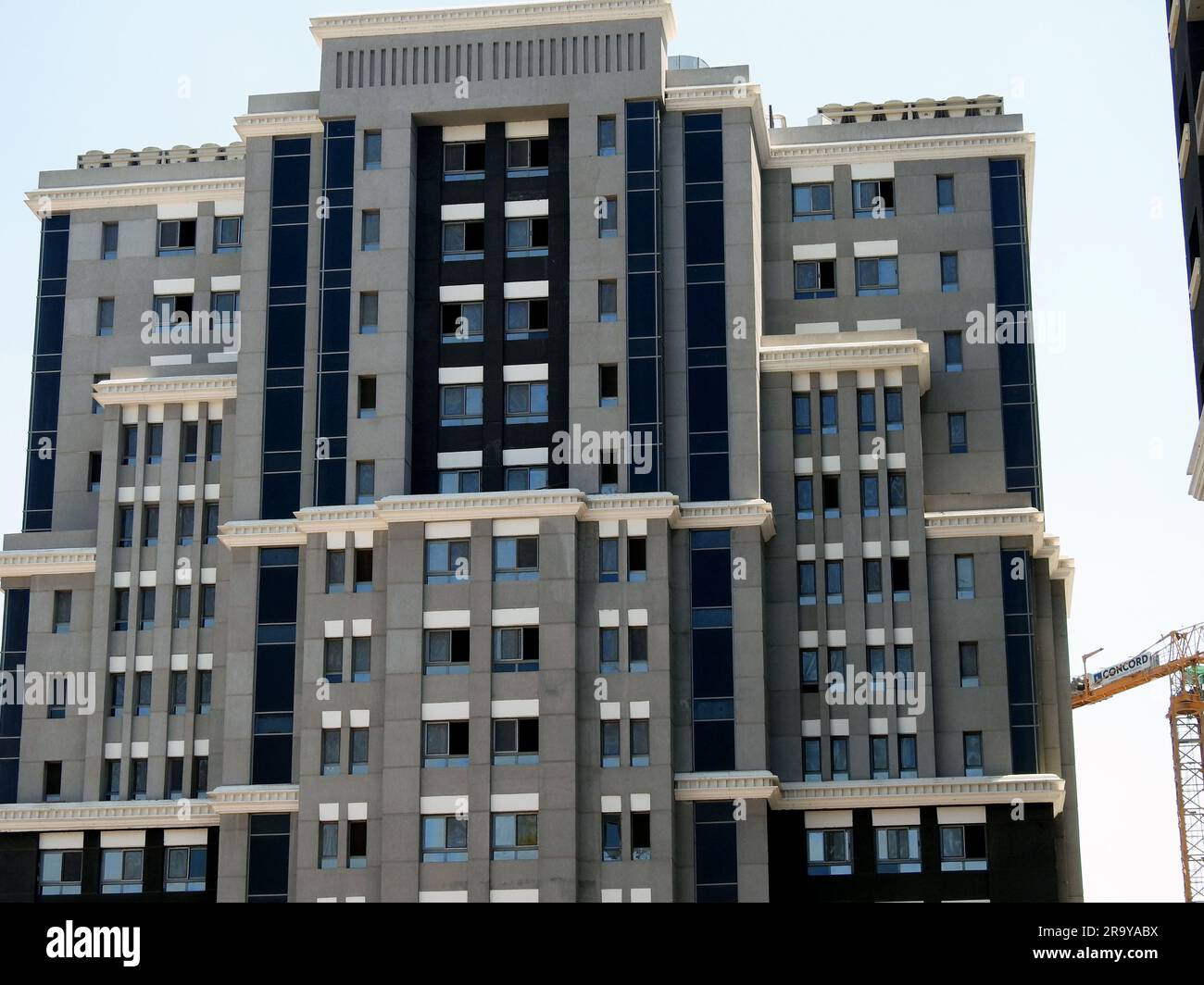 Le Caire, Egypte, 23 juin 2023: Appartements résidentiels récemment construits en Egypte dans le nouveau projet immobilier et le développement du triangle de Maspero sur le Nil Banque D'Images