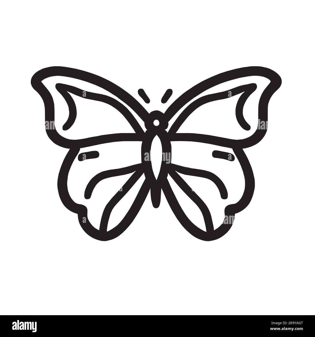 icône de logo papillon en couleur noire sur écran blanc Illustration de Vecteur