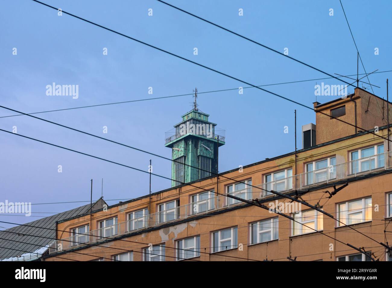 Nouvelle tour d'observation de la mairie dans la ville morave d'Ostrava. Banque D'Images