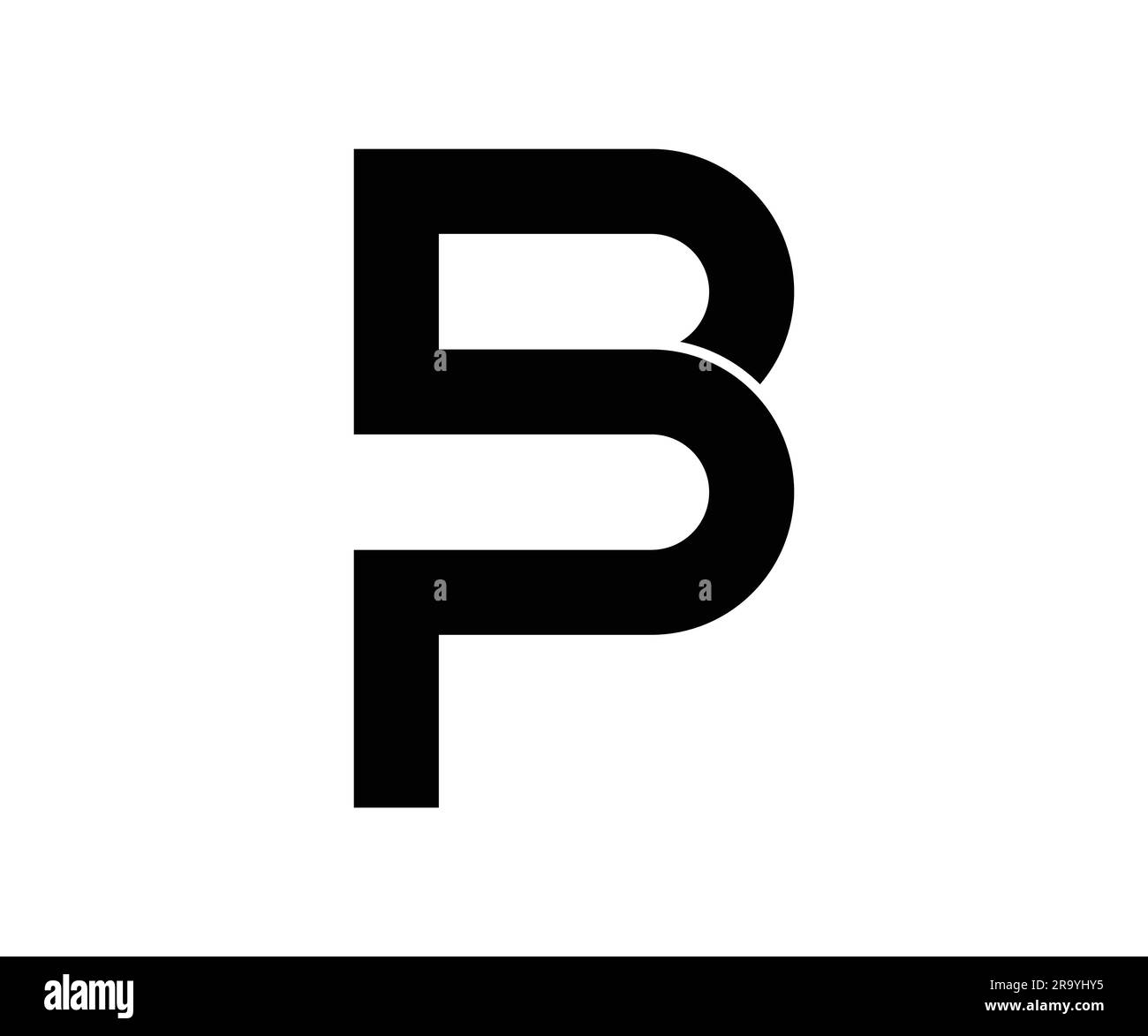 Modèle vectoriel de conception de logo de lettre B. P Illustration de Vecteur