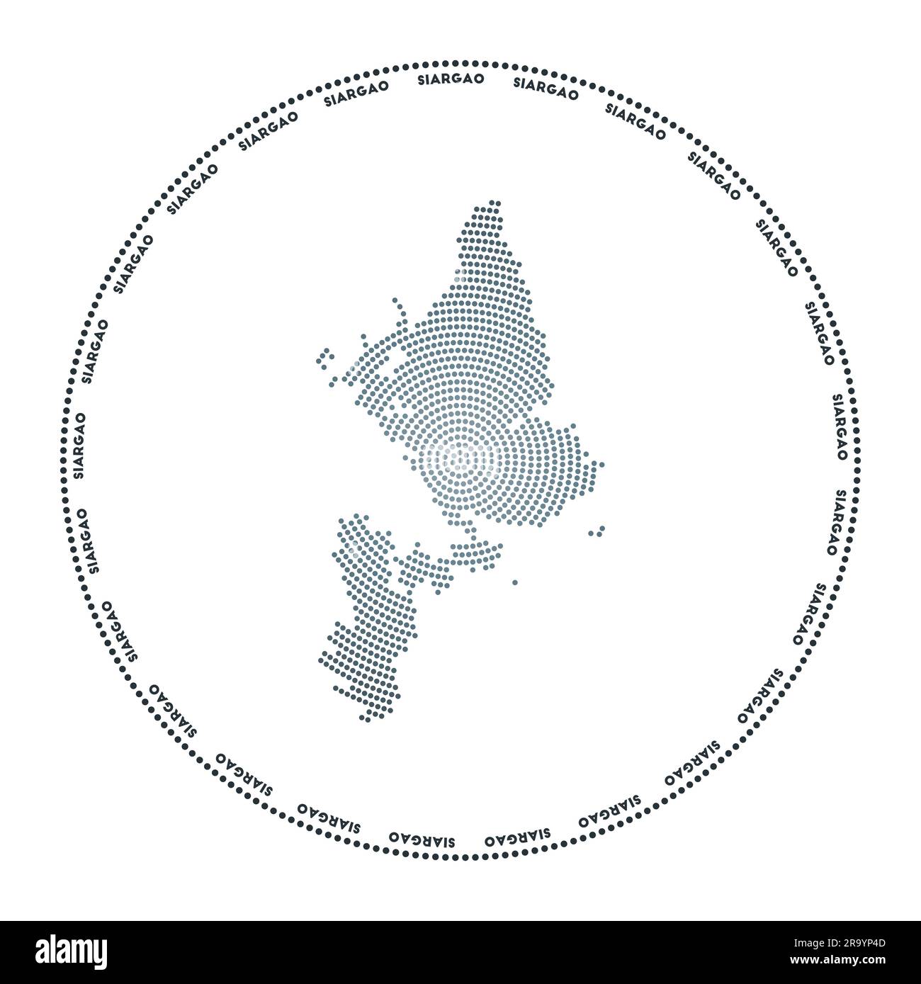 Logo rond Siargao. Forme de style numérique de Siargao en cercle pointillé avec le nom de l'île. Icône Tech de l'île avec des points dégradés. Illustration de Vecteur Logo rond Siargao. Forme de style numérique de Siargao en cercle pointillé avec le nom de l'île. Icône Tech de l'île avec des points dégradés. Illustration de Vecteur