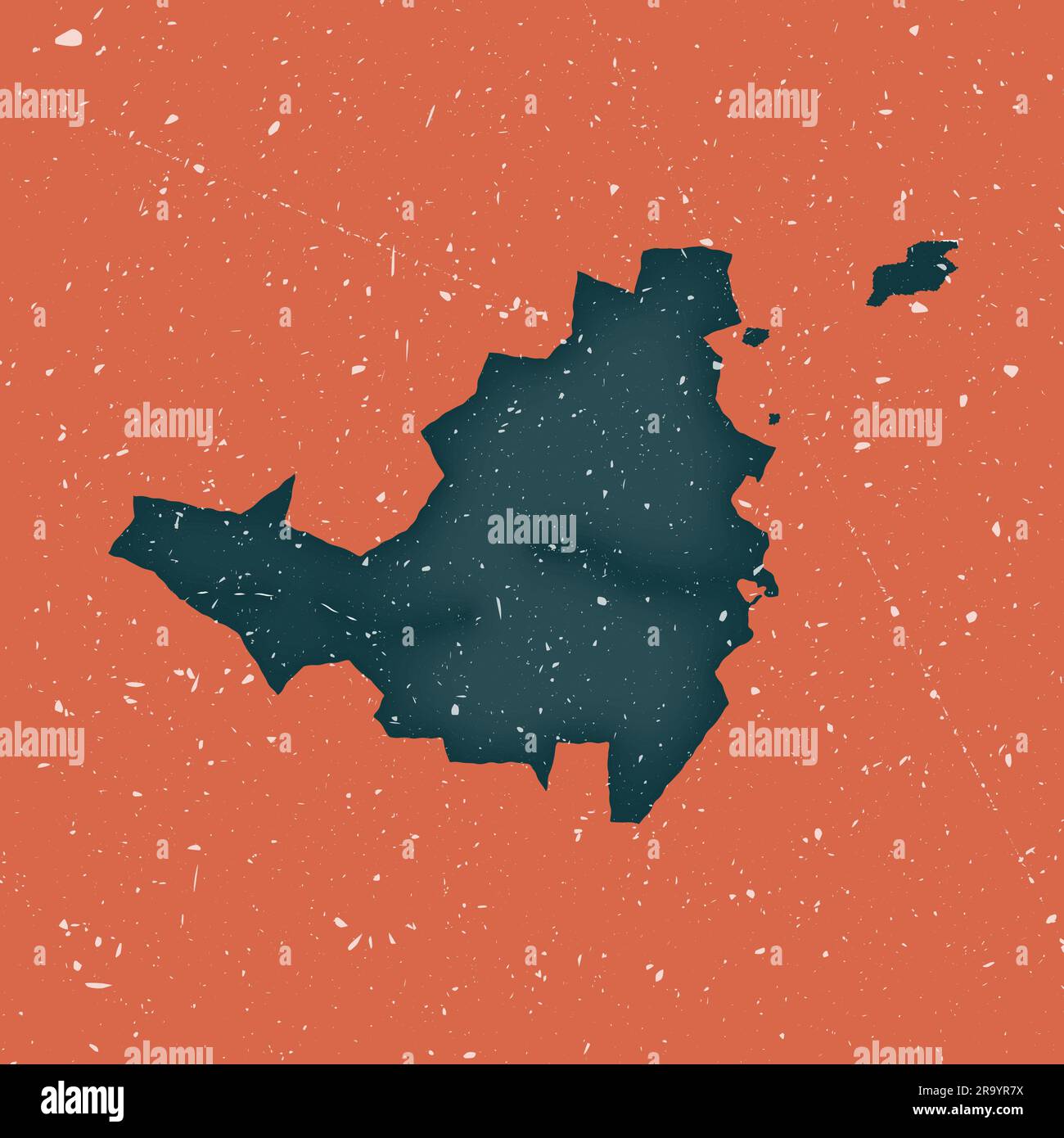 Carte d'époque de Saint Martin. Grunge carte de l'île avec la texture en difficulté. Affiche Saint Martin. Illustration vectorielle. Illustration de Vecteur