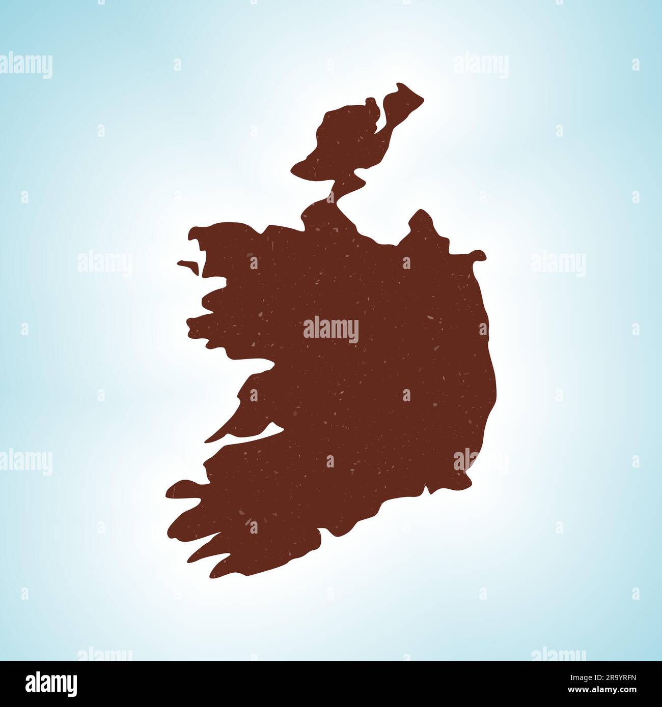 Forme Irlande sur fond dégradé. Carte du pays avec texture à gratter. Affiche dynamique de l'Irlande. Illustration vectorielle captivante. Illustration de Vecteur