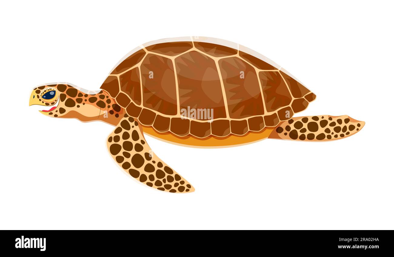 Caractère animal tortue de mer. Créature majestueuse à vecteur de ...