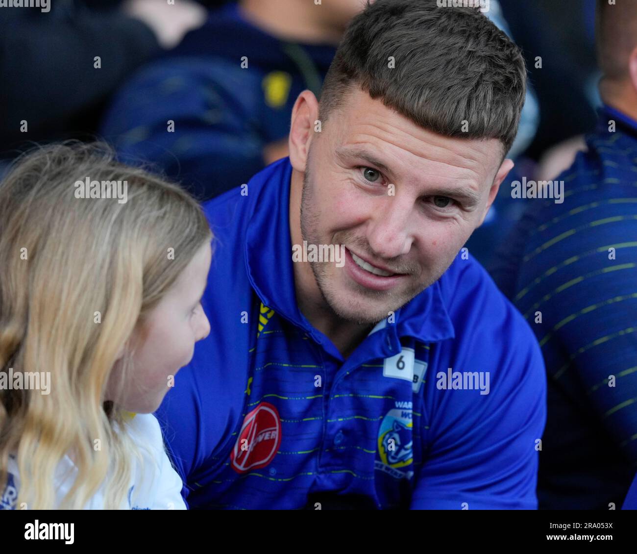 George Williams #6 de Warrington Wolves avant le Betfred Super League Round 17 Match Warrington Wolves vs Leeds Rhinos au Halliwell Jones Stadium, Warrington, Royaume-Uni, 29th juin 2023 (photo de Steve Flynn/News Images) Banque D'Images