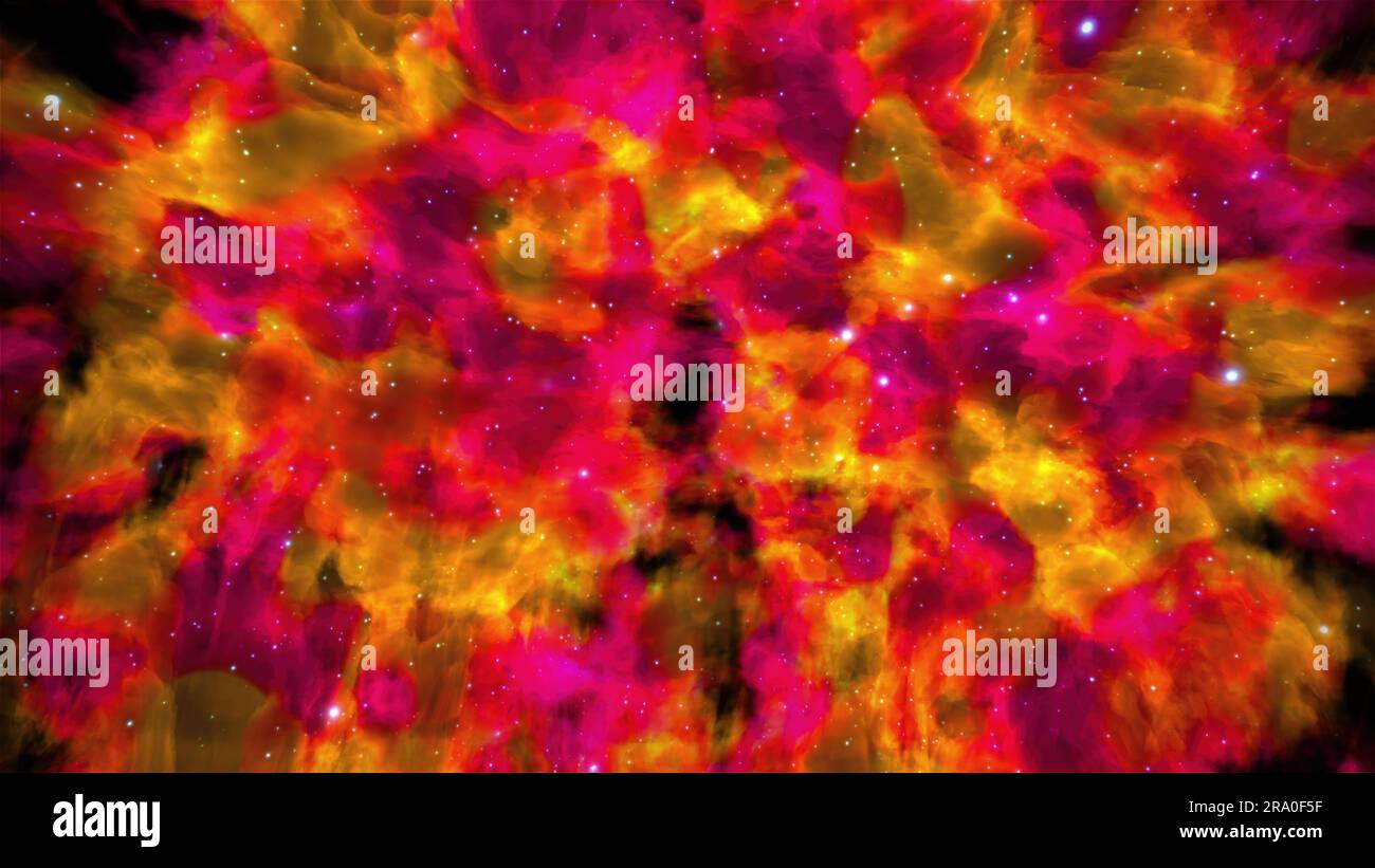 Nébuleuse colorée dans l'espace. Rendu 3D généré par ordinateur Banque D'Images