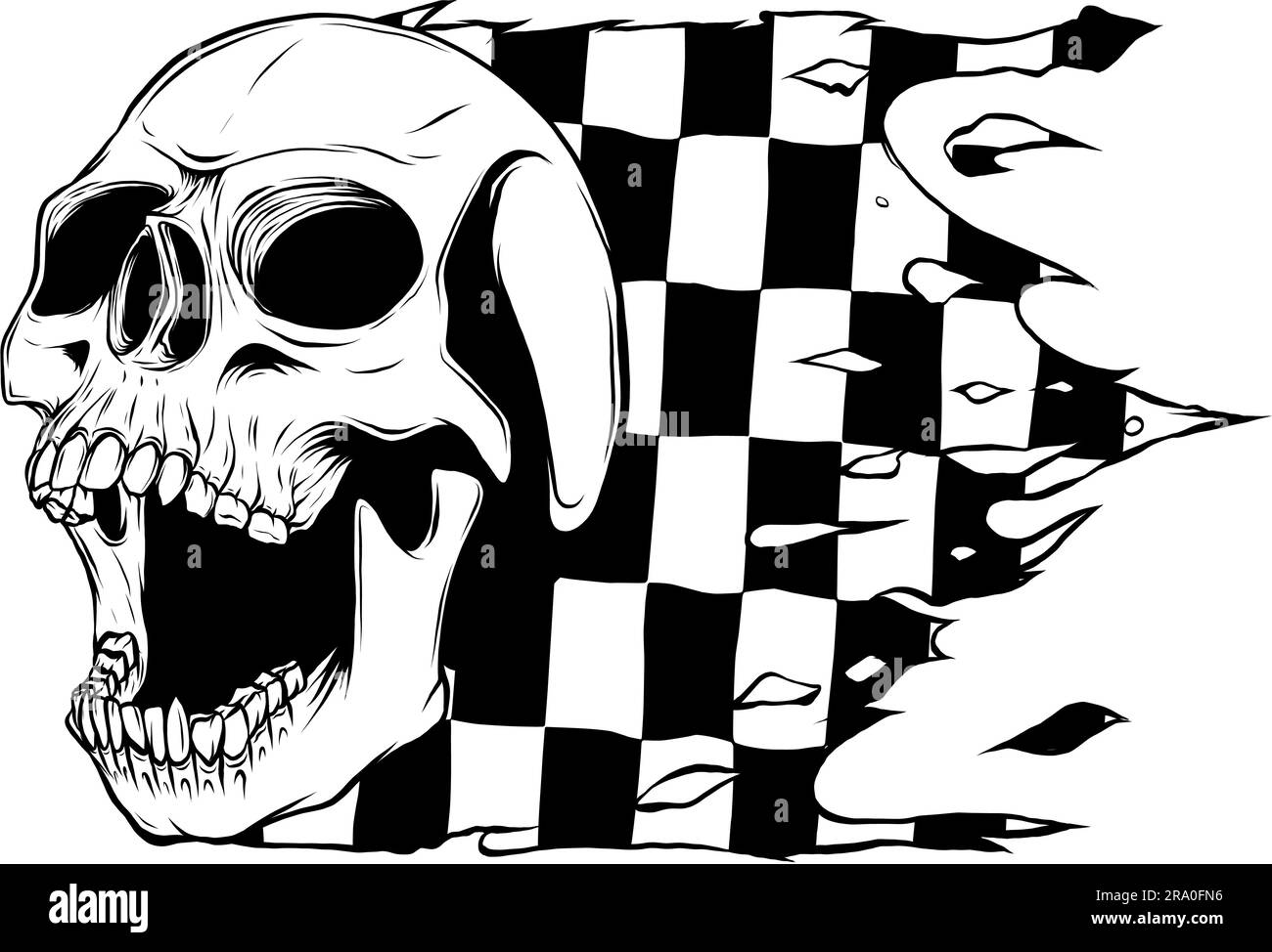 illustration vectorielle du contour du crâne humain Illustration de Vecteur