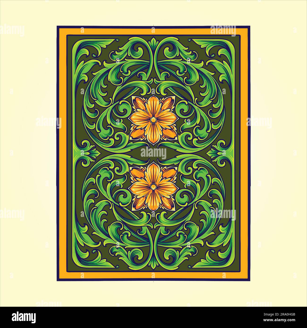 Classique gravé ornement floral cadre décoratif illustrations illustrations vectorielles pour votre logo de travail, t-shirt de marchandise, autocollants et étiquette. Illustration de Vecteur