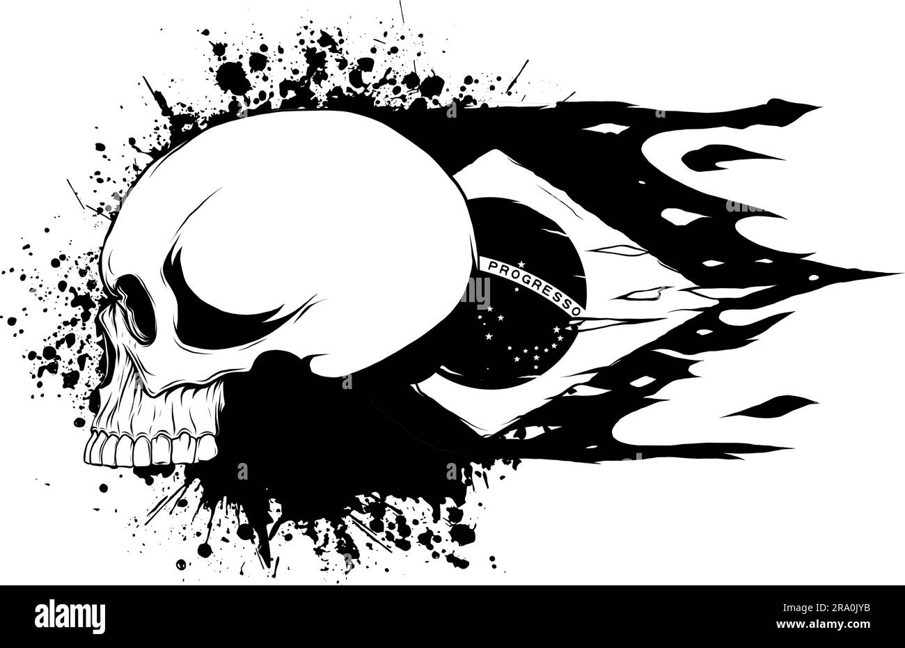 illustration vectorielle du contour du crâne humain Illustration de Vecteur