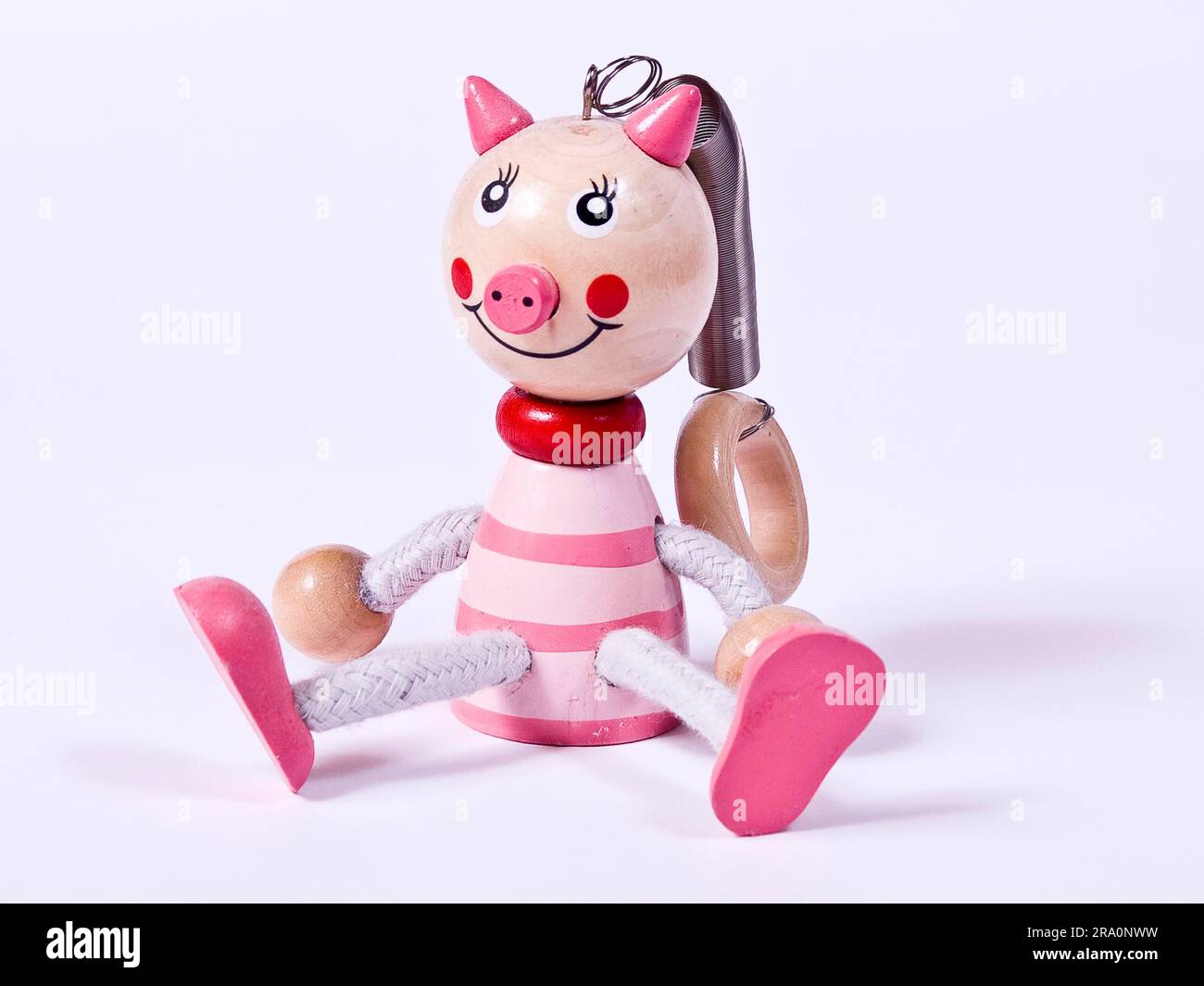 Petit porc comme une figure en bois Banque D'Images