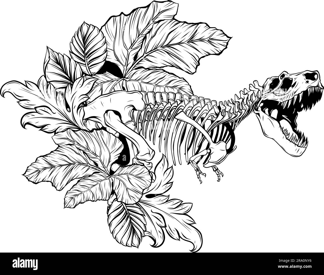 Illustration vectorielle du squelette du dinosaure Rex de Tyrannosaurus Vector Illustration de Vecteur