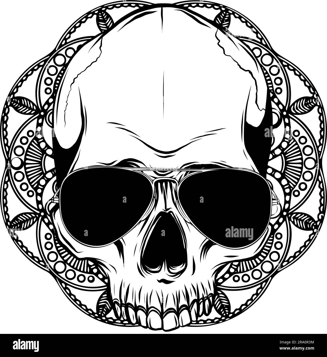 illustration vectorielle du contour du crâne humain Illustration de Vecteur