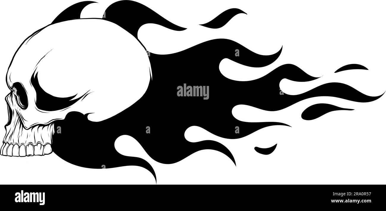 illustration vectorielle du contour du crâne humain Illustration de Vecteur