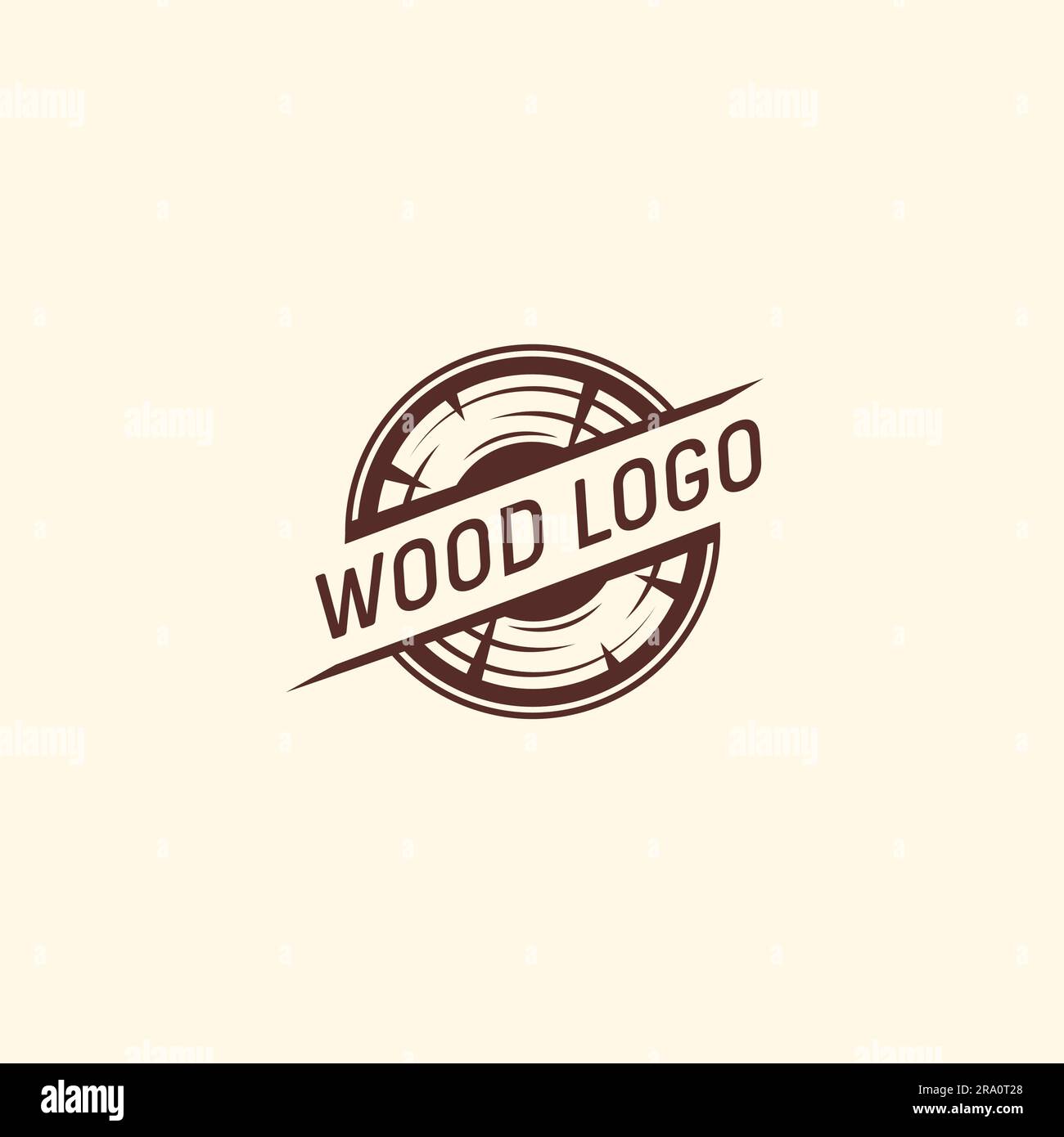 Logo en bois conception simple. Vecteur d'emblème en bois Illustration de Vecteur