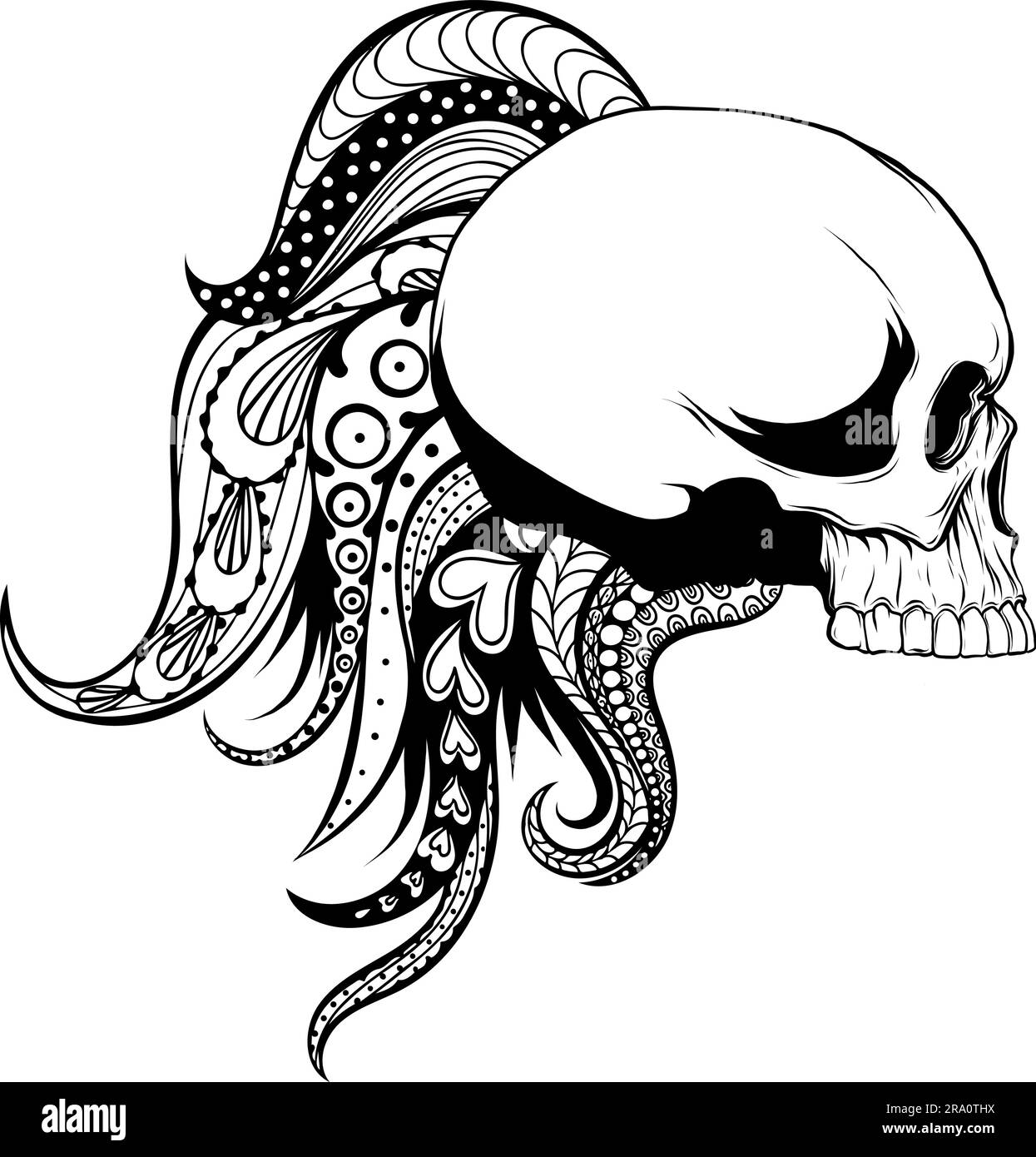 illustration vectorielle du contour du crâne humain Illustration de Vecteur