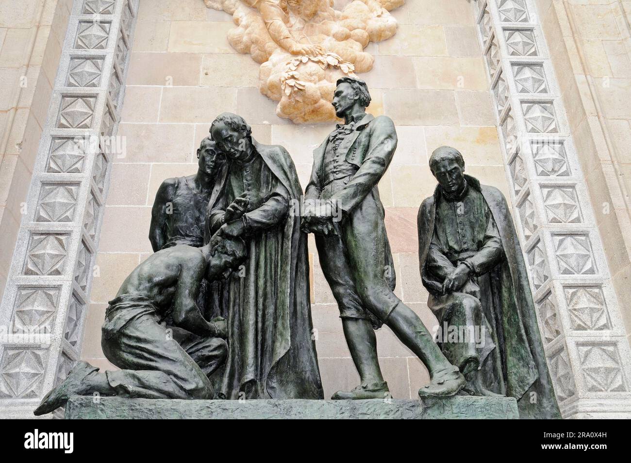 Mémorial de guerre, Plaza de Garriga Bachs, Carrer del Bisbe, quartier de Barri Gotic, Barcelone, Catalogne, Espagne Banque D'Images