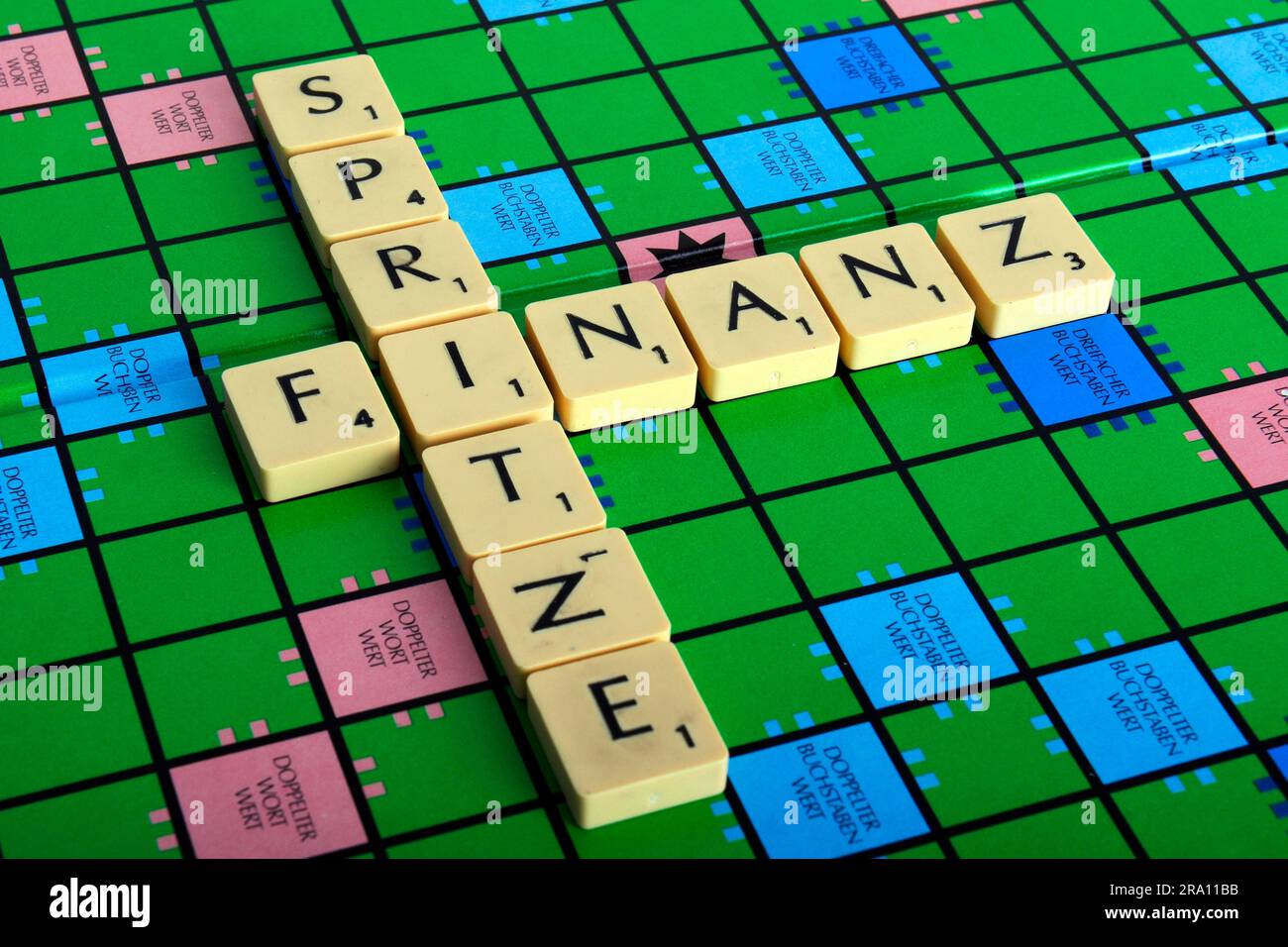 Scrabble, injection financière, jeu de société Banque D'Images