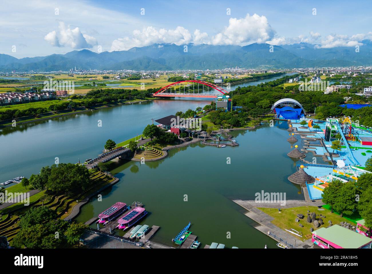 Parc aquatique Dongshan River à Yilan, Taïwan Banque D'Images