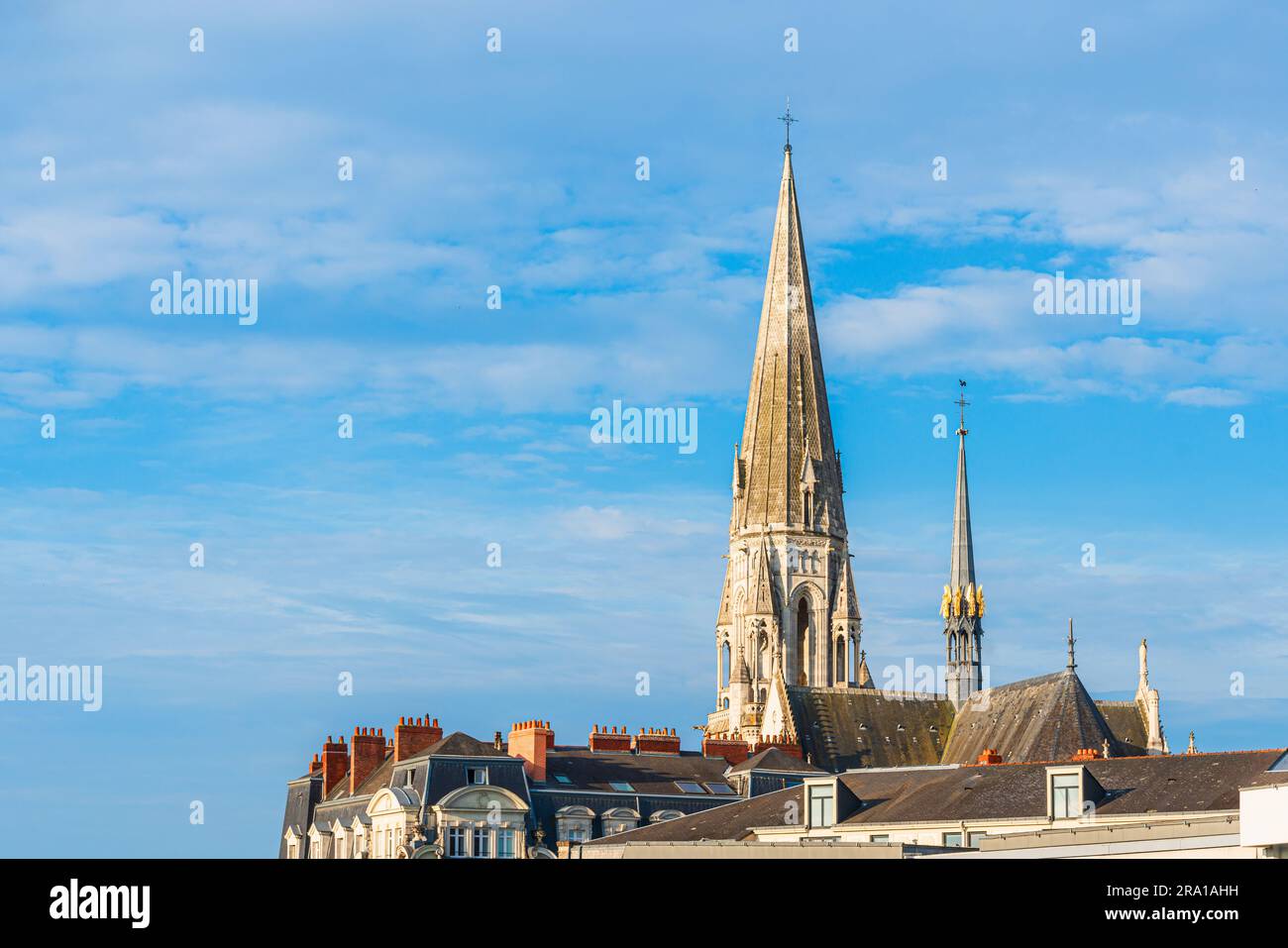 Vue de la partie haute de la basilique Saint-Nicolas à Nantes, France Banque D'Images