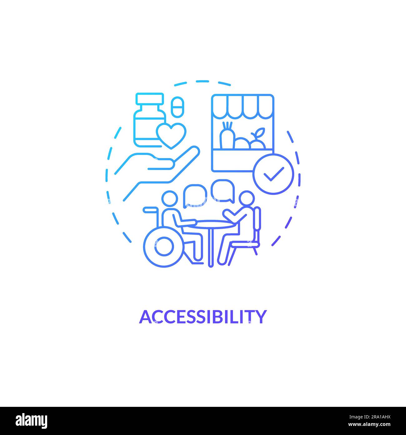 Icône de concept de gradient bleu d'accessibilité Illustration de Vecteur