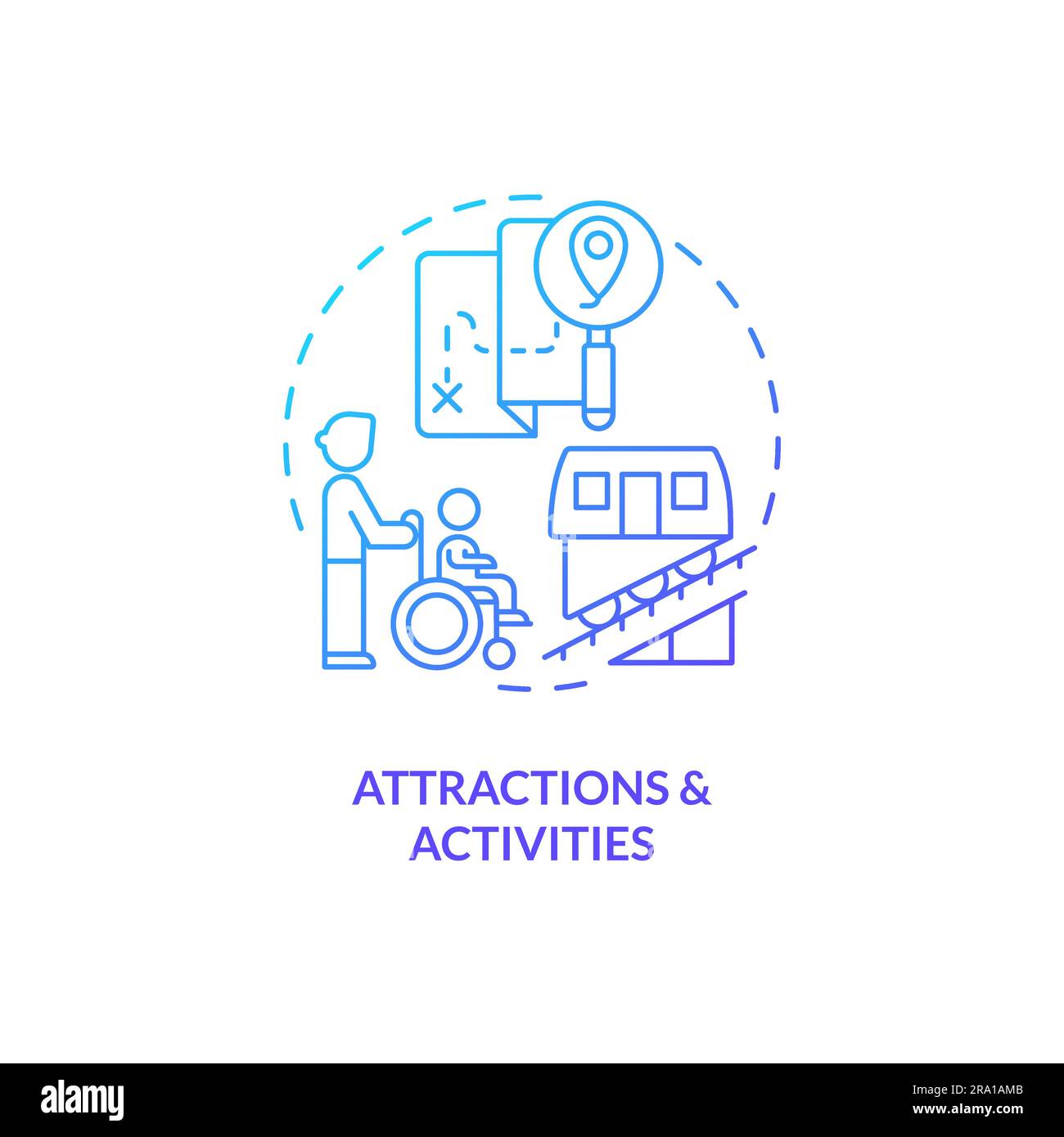 Attractions et activités Blue gradient concept icône Illustration de Vecteur