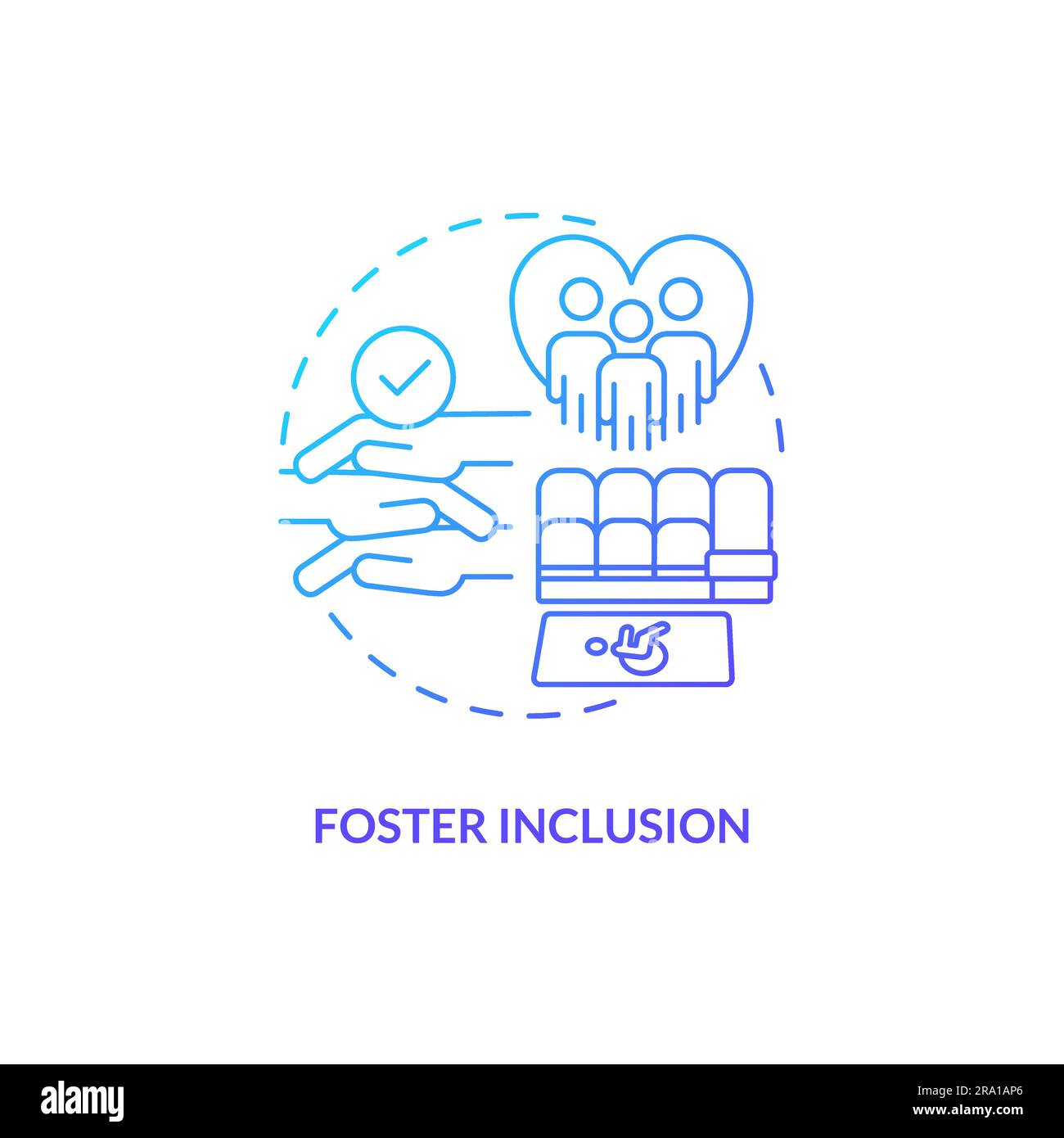 Icône de concept de gradient bleu d'inclusion de favoriser Illustration de Vecteur