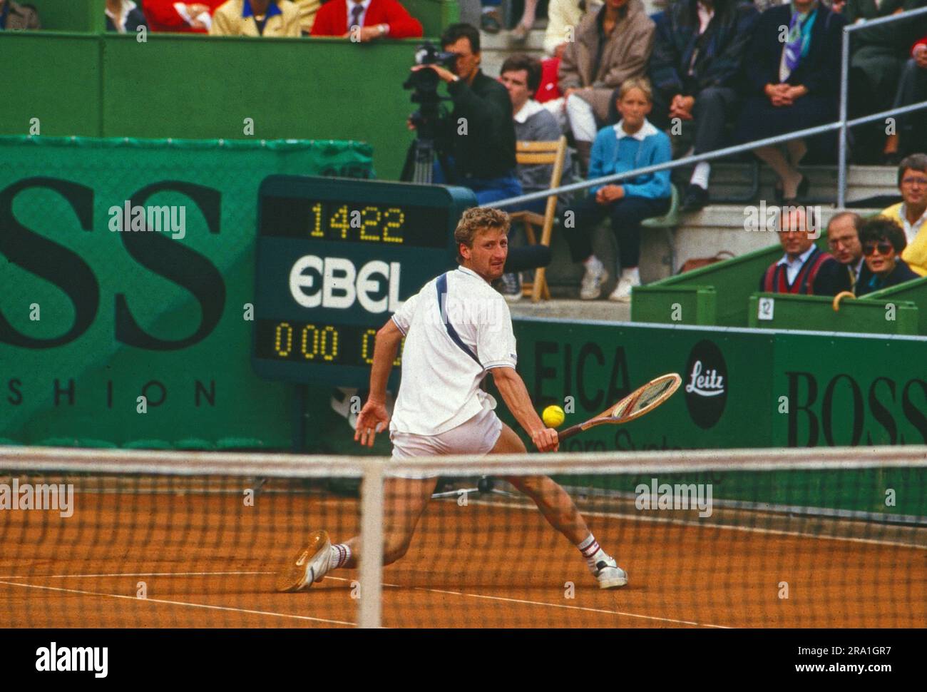 Miloslav Mecir, tschethowlowakischer Tennisspieler, in einem match gegen Ivan Lendl BEI den Miami Masters à Miami, Etats-Unis 1987. Banque D'Images