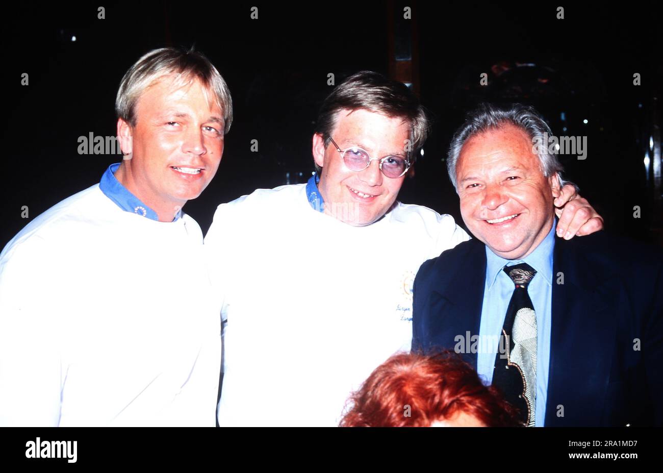 Michael Wollenberg, Jürgen Langenbacher und Eckart Witzigmann, österreichischer Gastronom und Spitzenkoch, Deutschland 1994. Banque D'Images