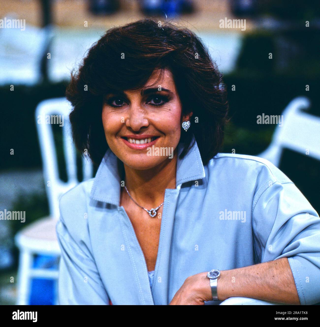 Paola, Schweizer Sängerin und Moderatorin, Portrait, 1989. Banque D'Images
