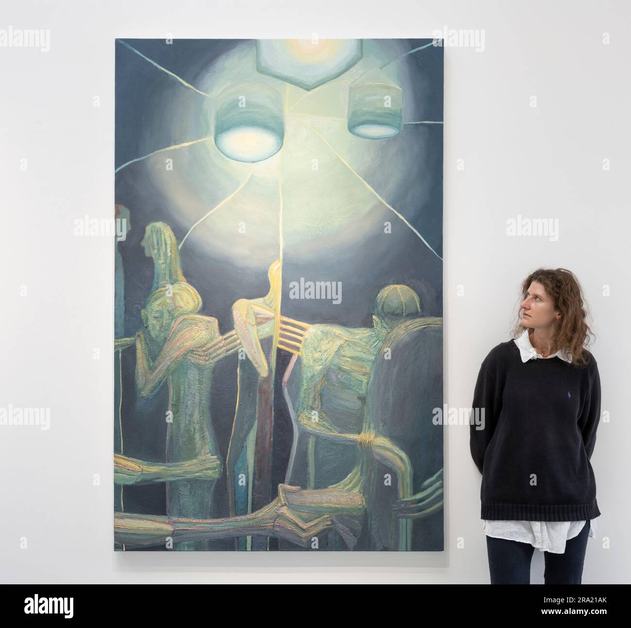 Galerie Elizabeth Xi Bauer, Deptford, Londres, Royaume-Uni. 30th juin 2023. Une exposition en duo de nouvelles œuvres des artistes féminins Alexandra Zarins (photographie) et Gokula Stoffel exposées à Elizabeth Xi Bauer. Les peintures de Zarins et les sculptures de Stoffel se côtoient, l'exposition se déroule jusqu'au 22 juillet. Crédit : Malcolm Park/Alay Live News Banque D'Images