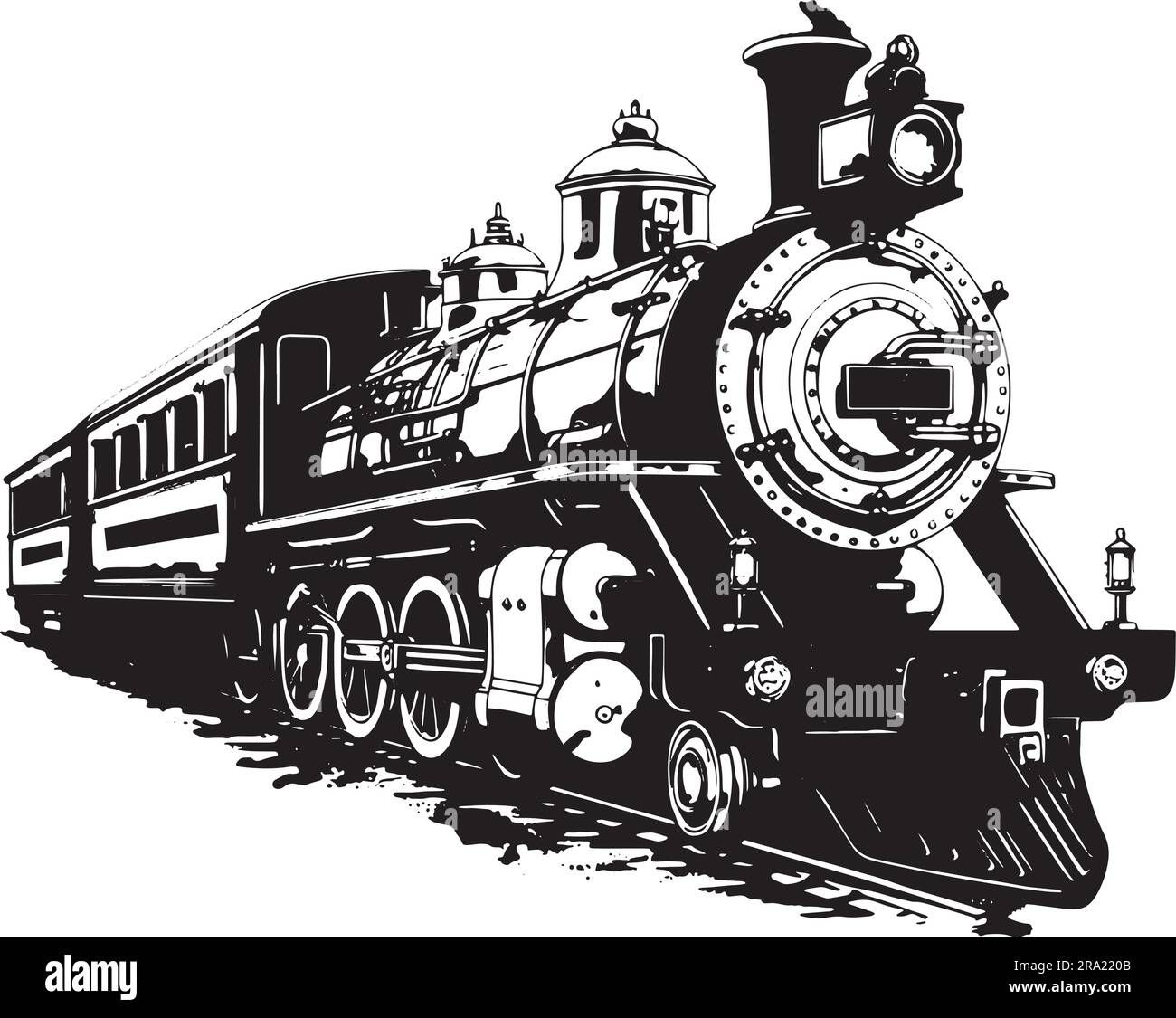 Train ancien de locomotive à vapeur vintage, transport illustration du vecteur Illustration de Vecteur