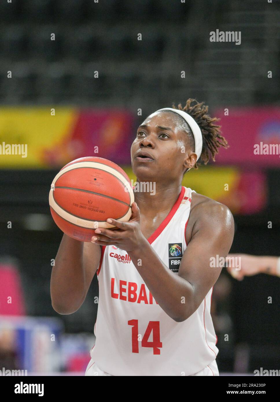 Sydney, Australie. 30th juin 2023. Trinity Baptiste de l'équipe de basket-ball Lebanon Women est vu en action lors de la FIBA Women's Asia Cup 2023 Division Un match entre le Liban et le Taipei chinois tenu au Quay Center. Taipei chinois contre le Liban (FIBA Asia Cup Division A) le Liban a remporté 75 - 73. (Photo par Luis Veniegra/SOPA Images/Sipa USA) crédit: SIPA USA/Alay Live News Banque D'Images