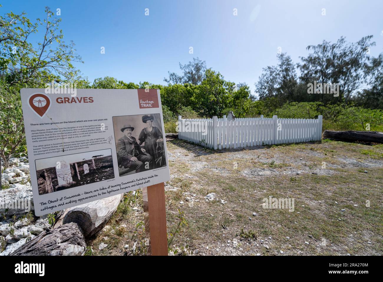 Tombes historiques au phare de Lady Elliot Island, Queensland, Australie Banque D'Images